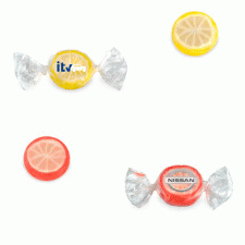 Caramelos promocionales de naranja y limón