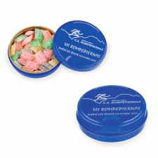 Lata de caramelos publicidad