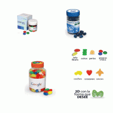 Bote píldoras rellenado con golosinas